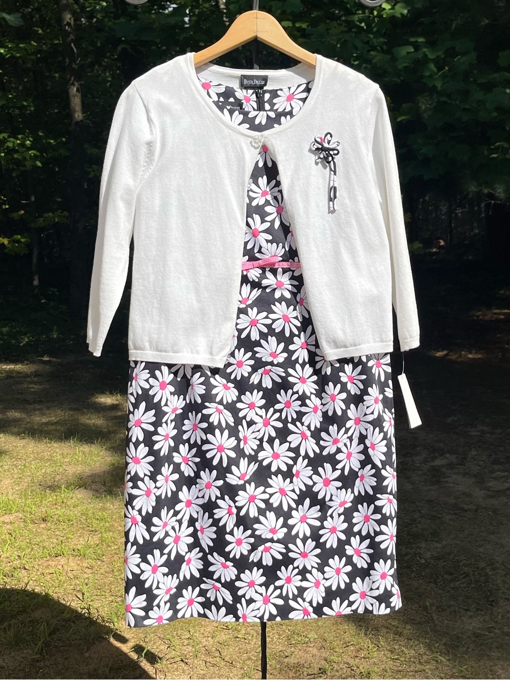 90s Byer Dress NWT Daisy Print Tank Dress & Cardigan 2-Piece Set Size 16 Girly
